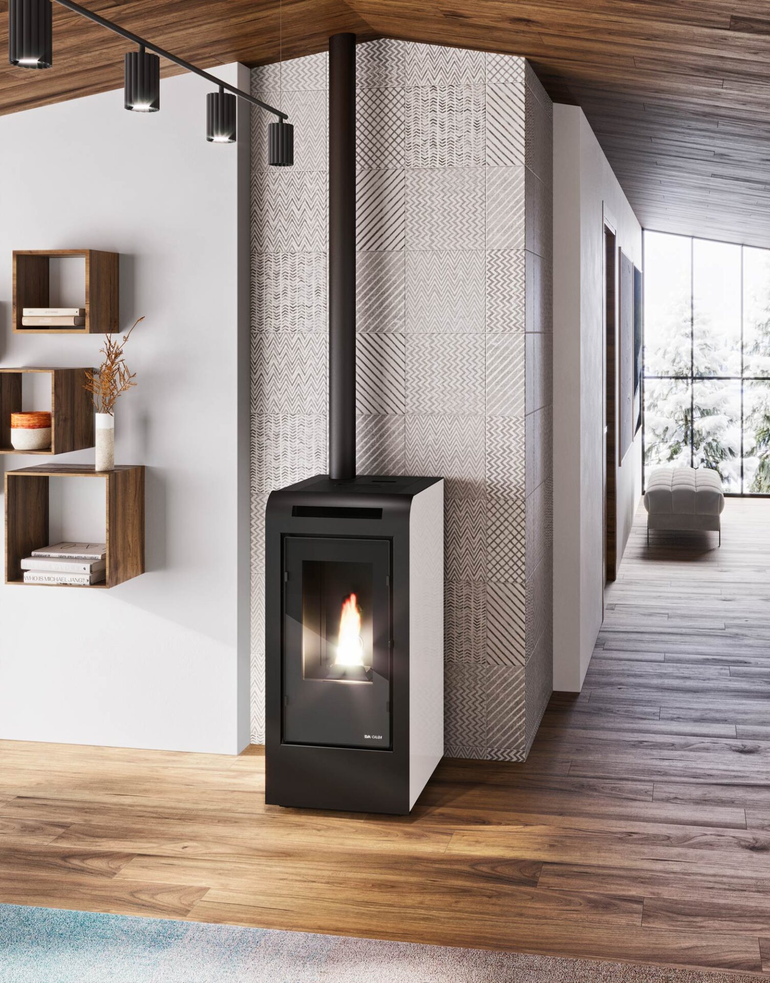 ROSA - Stufa a pellet Eva Calòr - 10 kw - 300 m³ riscaldabili