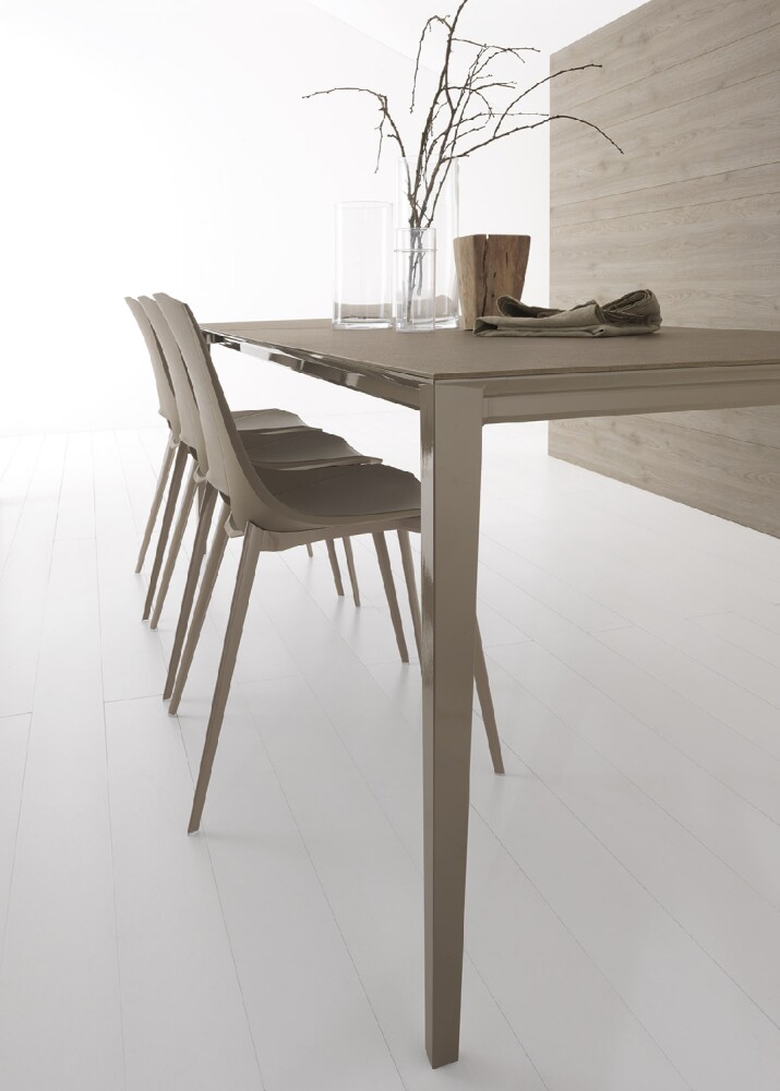 Tavoli più venduti - FUSION - Tavolo fisso o allungabile, con struttura in alluminio verniciato e piano in laminato, vetro, legno, fenix o ceramica