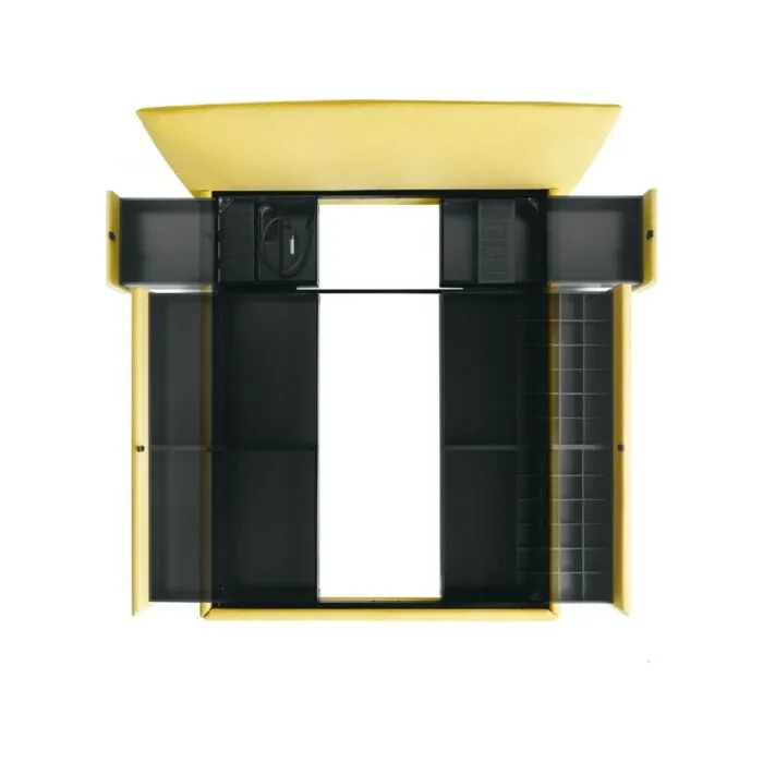 space-saving beds - Noctis LONDON upholstered bed - single, queen size, double, with high bed frame and high-density foam headboard, without bed base, with bed base, with storage, with drawers - top view with all drawers open