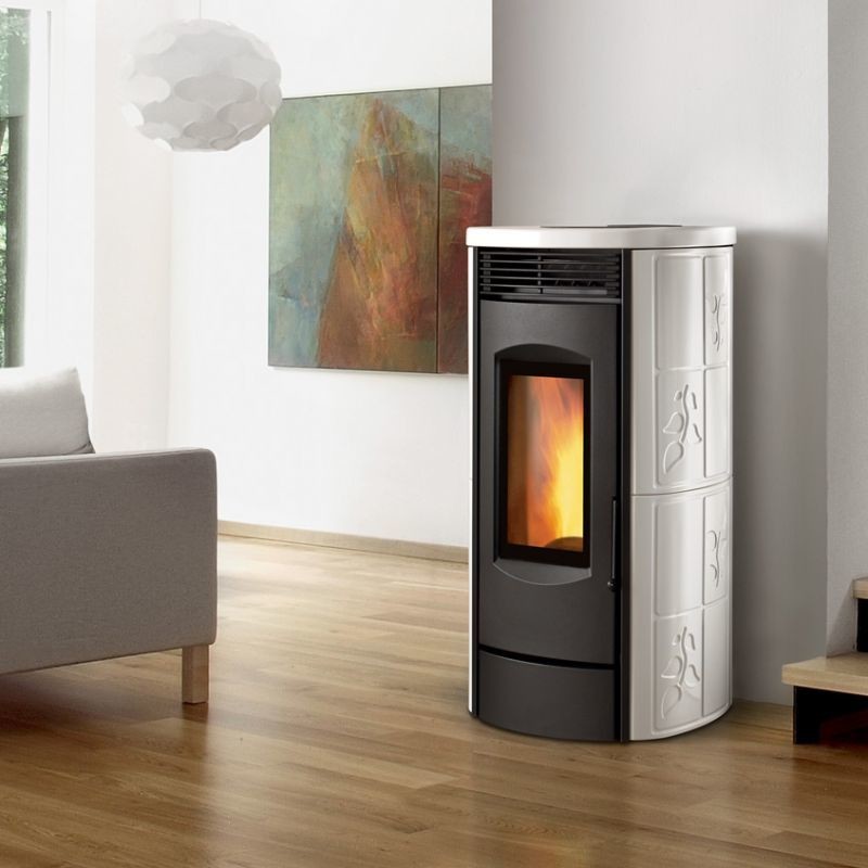 NPS7 EVO Alpina Evo - Stufe a pellet Caminetti Montegrappa ad aria calda con ventilazione smart 7 kw - 73 m² riscaldabili