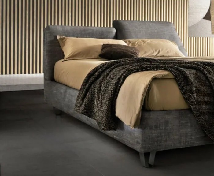 Samoa FORM upholstered bed with removable cover (compact) - single, queen size, double, optional bed base and storage, adjustable headboard