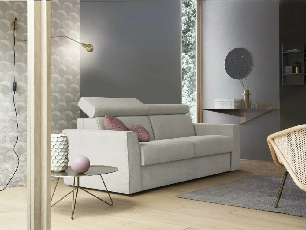 Felis sofa JIM LETTO DAY & NIGHT - Sofa bed with removable cover, fabric upholstery, back with pillow holder or relaxation mechanism