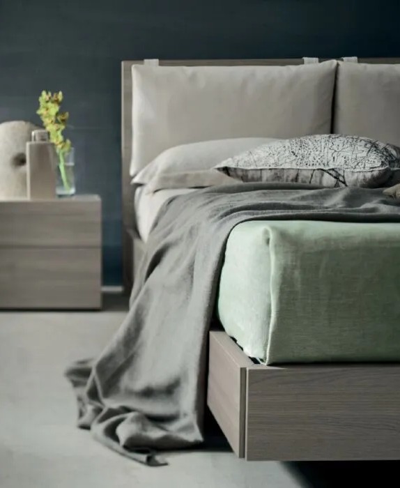 Maronese ACF SKY wooden bed - single, queen-size or double, with melamine or lacquered frame, with or without bed base and storage compartment