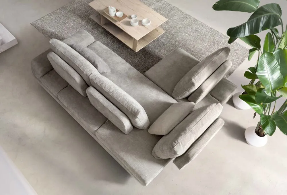 Divano Samoa SOUND TIDY DIVINE FLEX COLLECTION - Divano componibile in tessuto, pelle o ecopelle, design moderno, schienali traslanti, braccioli larghi e bassi