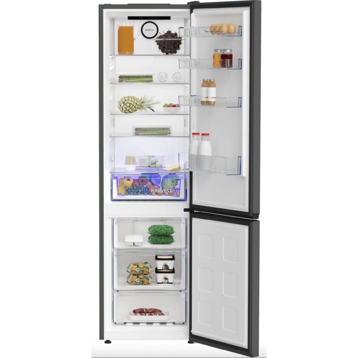 Beko B5XRCNA406HG bPRO 500 freestanding fridge-freezer, 60 cm wide, 204 cm high, 355-litre capacity, grey, 2 separate systems, Inverter – IMMEDIATE SHIPPING
