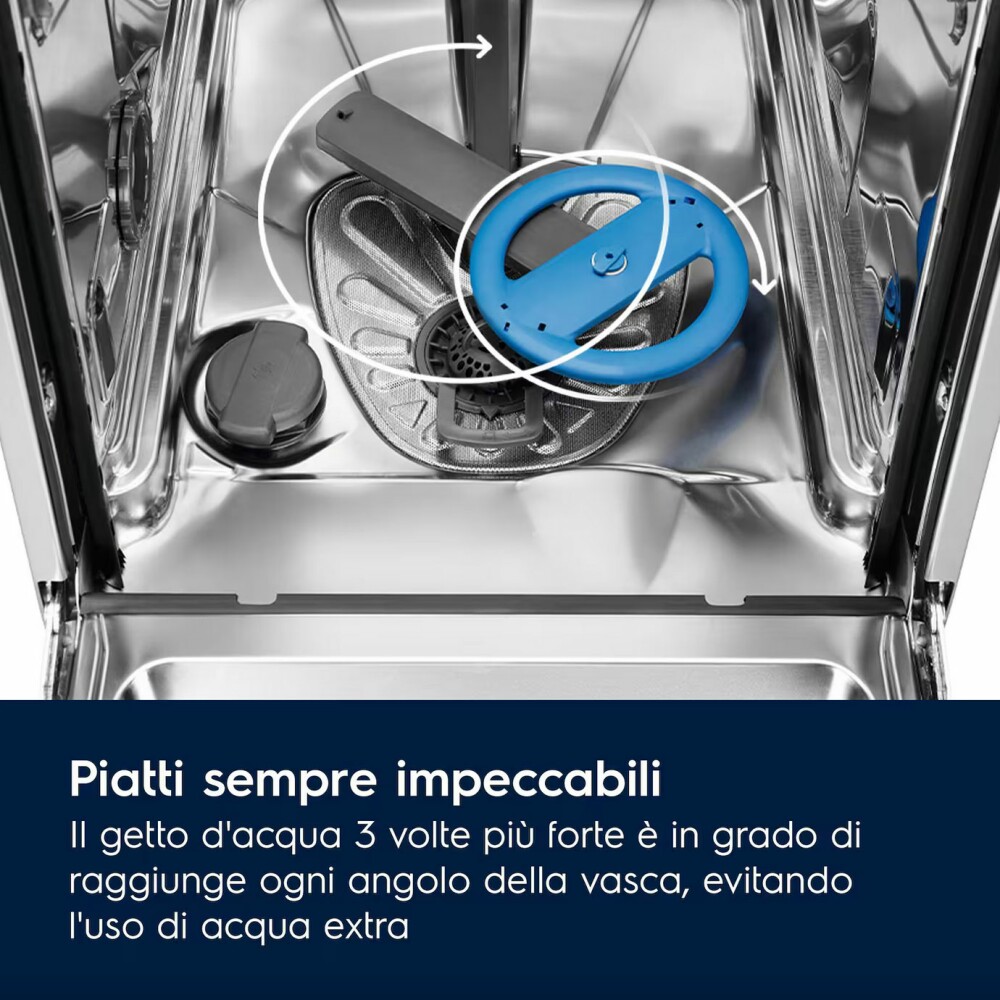 Lavastoviglie Electrolux EES68605L, visione interna del meccanismo per potenziare il getto d'acqua