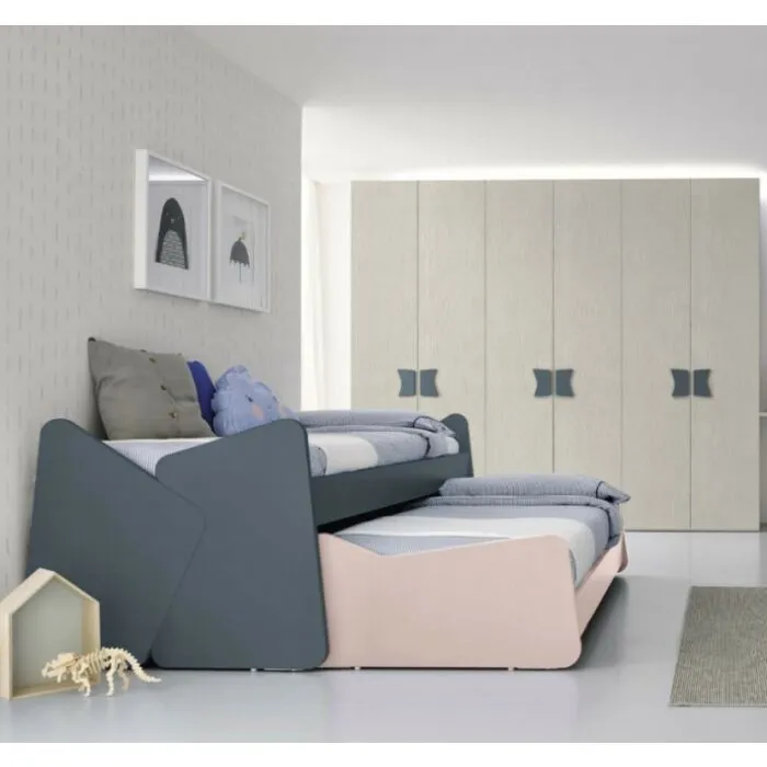Colombini Casa TWIST space-saving beds - pair of melamine beds with optional mattresses