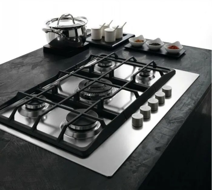 Franke FHNE 755 4G TC XS C Neptune 750 gas hob - 75 cm, built-in 56 x 48, maximum power 11,300 W, cast iron grates, satin stainless steel, 5 burners.
