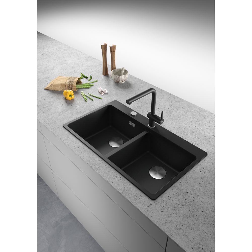 Lavello Franke MRG 620-39-39 FTL Maris, 2 vasche, incasso 84 x 48, grigio ardesia